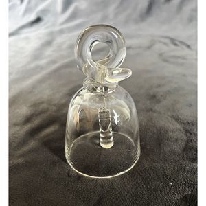 Antique Decor Crystal Glass Hand Bell Vintage 4.5x2.5 Inch Elegant Collectible